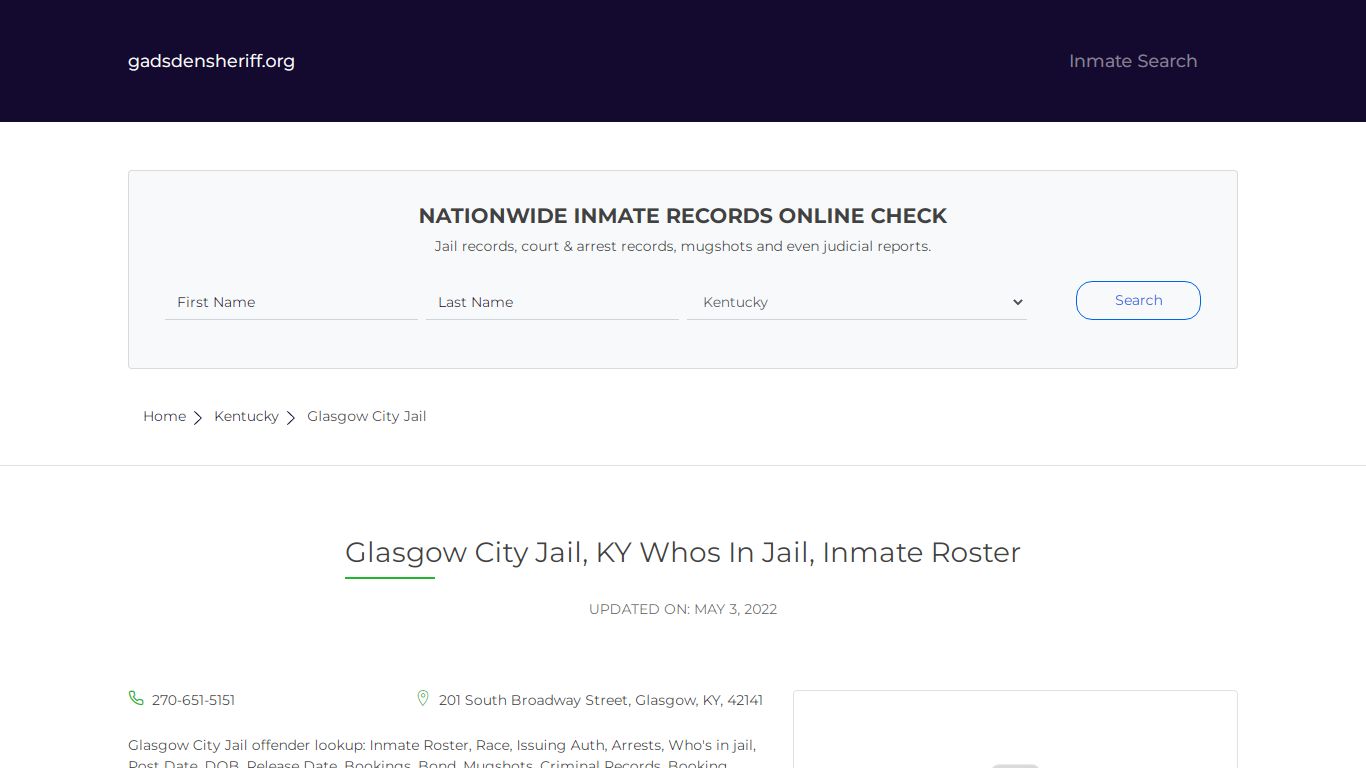 Glasgow City Jail, KY Inmate Roster, Whos In Jail